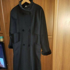 Mario De Pinto MDP Womens Black Wool Coat Trench